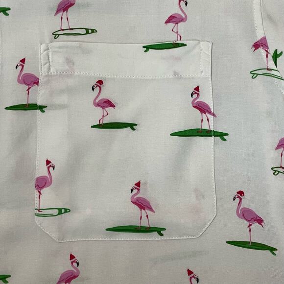 Kenny Flowers Button Down Shirt Limited Edition Flamingo Surfers Short Sleeve M - Picture 6 of 7
